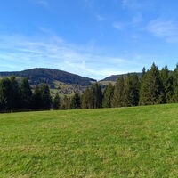 Aussichtsreiches Gelände im Abstieg