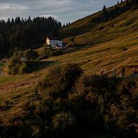 Berggasthaus Bündner Rigi im Morgenlicht