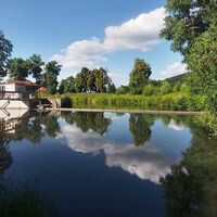 Werra Walkmühlenwehr bei Meiningen