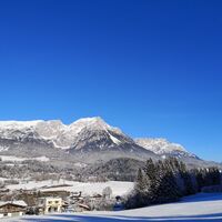 Scheffau_Kaiserblick-Winterrunde_Bärbichl_Blick nach Scheffau_Wilder Kaiser