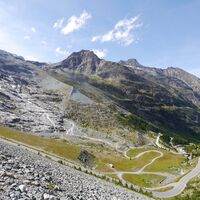 Mattmark Stausee - Ausblick von der Staumauer