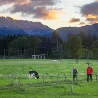 Schöne Aussicht auf den Bergkamm Košuta