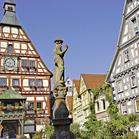 Der Besigheimer Marktplatz mit dem "Jörgle"