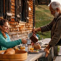 Frühstück auf der Alp Laucheren