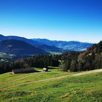 Blick auf die Alpen im Lecknertal