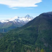 Panorama des Monviso von der Straße zur Alpe Criuliro