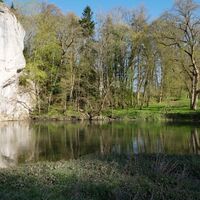 Die Donau zwischen der Eremitage und dem Fürstlichen Park mit dem Amalienfelsen