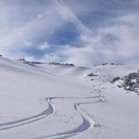 Skitour Brandenberg Roßkogel Spuren im Schnee
