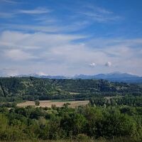 Blick auf die Isère und das Massiv der Chartreuse