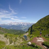 Blick hinunter auf den Spiegelsee