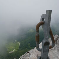 Blick vom Gipfel zum Koschutahaus