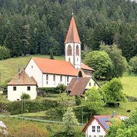 Blick auf die Wallfahrtskirche St. Roman