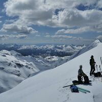 Auf dem Gipfel der Großen Zelnarica; Blick in Richtung der Bohinjer-Tolminer Berge