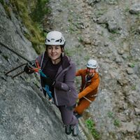 Klettersteigpark Valkastiel - Einstieg Pfeiler Wand Klettersteig