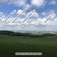 Aussicht , unterhalb des ehemaligen trigonometrischen Punktes, Richtung Wilkau-Haßlau , A 72