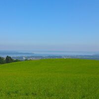 Blick von der Jausenbank zum Chiemsee