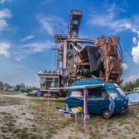 Camping unter Baggern