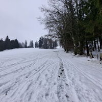 Blick zur Bergrettungshütte hoch