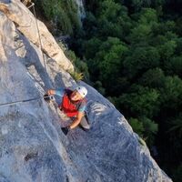 Im oberen Teil des Klettersteiges