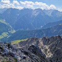 Blick hinunter nach Gramais