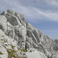Blick zum Kreuz, kurz vor dem letzten Aufschwung