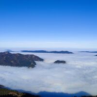 Blick über das Nebelmeer zum Böhmerwald
