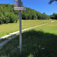 Schild mit Aussicht auf das Mont Blanc Panorama