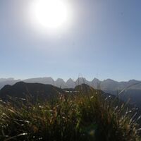 Aussicht auf die Churfirsten auf der Wanderung zum Stockberg