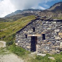 Ecuries du Giétro auf der Wanderung rund um den Mauvoisin Stausee.