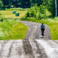 Radfahrer in der Landschaft