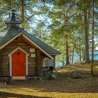 Die mietbare Kota in Kuhasalo heißt Kalmonkatiska