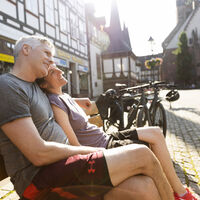 1Europaradweg R1, Pause  auf dem historischen Marktplatz