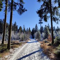 Aussichtsturm und Funkturm der Telekom in Sicht