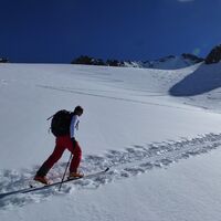 Im nicht allzu steilen Gelände geht es unschwierig durchauf.