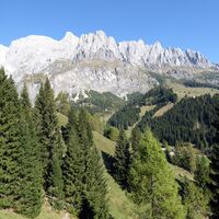 Rückblick über das Riedingtal zur Mandlwand.