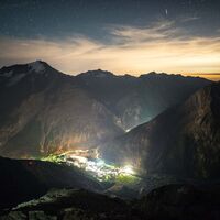 Blick auf das abendliche Saas-Fee