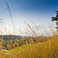 Kraft schöpfen bei vulkanischer Landschaft.