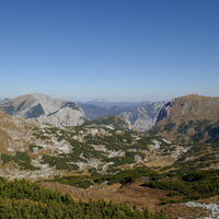 Blick zur Hochalm und zur Riegerin