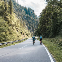 Abschnitt auf der Bundesstraße Richtung Hengstpass