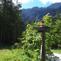 Wegweiser Richtung Tragöß