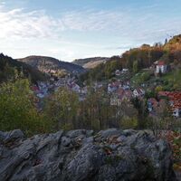 Blick vom Mühlrainstein auf Ruhla