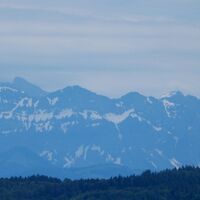 Blick von der Hochwacht auf den Alpstein mit dem Säntisgipfel
