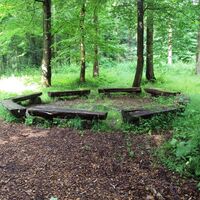 Salzgitter Höhenzug, Wanderweg 21 Sitzbänke beim Unterstand des Forstamts Liebenburg