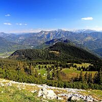 Hirschberg - Blick nach Kreuth und zu den Rauheck-Almen
