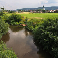 Blick von der Werrabrücke nach Merkers