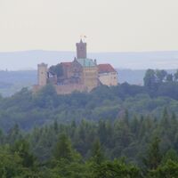 Blick auf die Wartbutg von der ehem. Waldsiedlung Hohe Sonne
