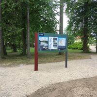 Wegweiser des Saimaa Geoparks in Imatrankoski