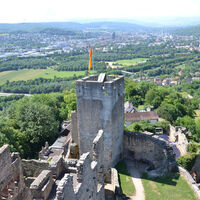 Blick auf Lörrach mit Burg Rötteln Westweg Etappe 12 (West)