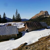 Die Sebenalpe mit Blick auf den Aggenstein