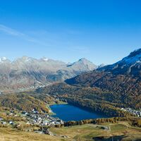 Sicht hinunter auf St. Moritz